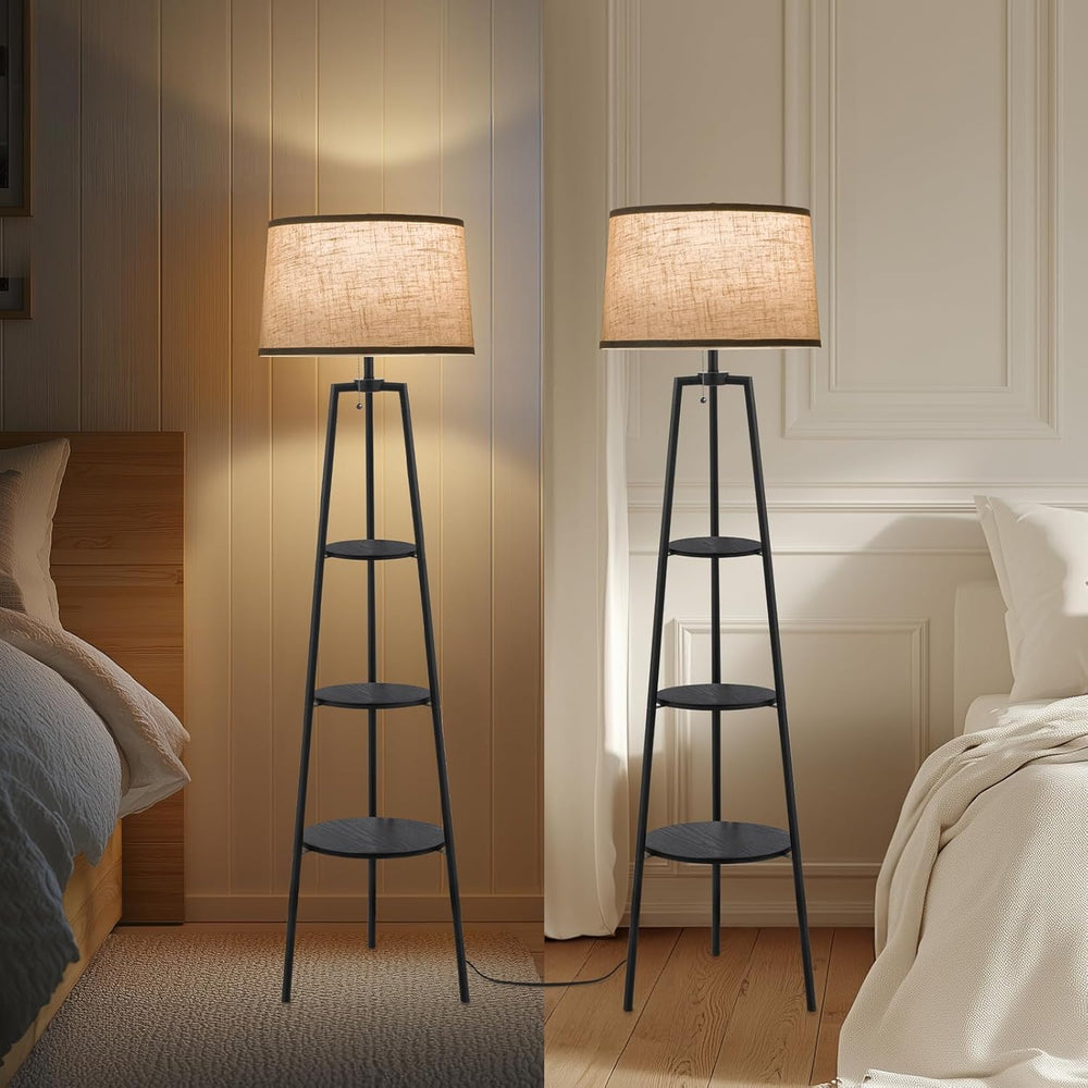 EOEYYOYB 3 Tier Shelf Floor Lamps for Living Room, Modern Standing Lamp with ...