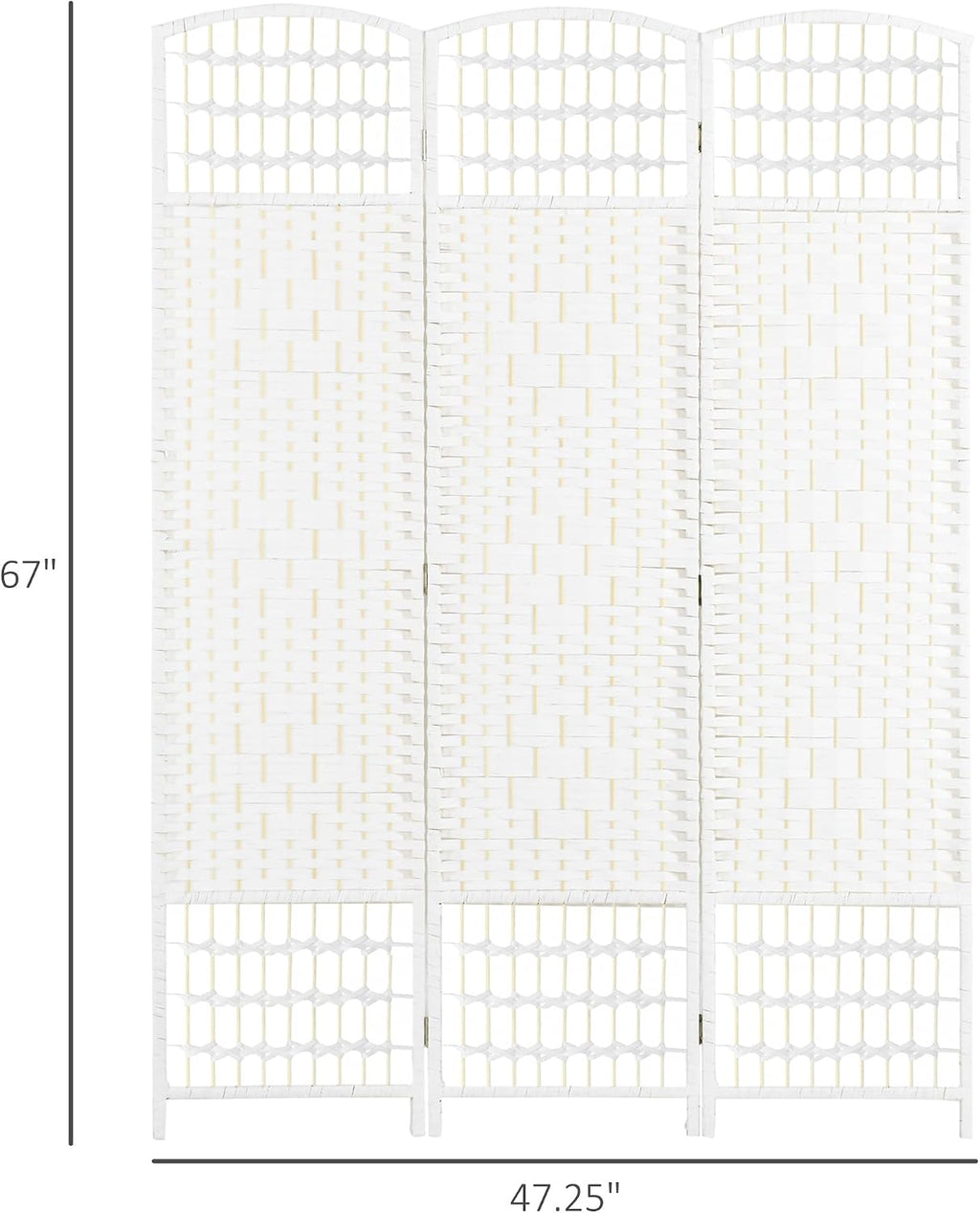 HOMCOM 3 Panel Room Divider, Folding Privacy Screen, 5.6', White