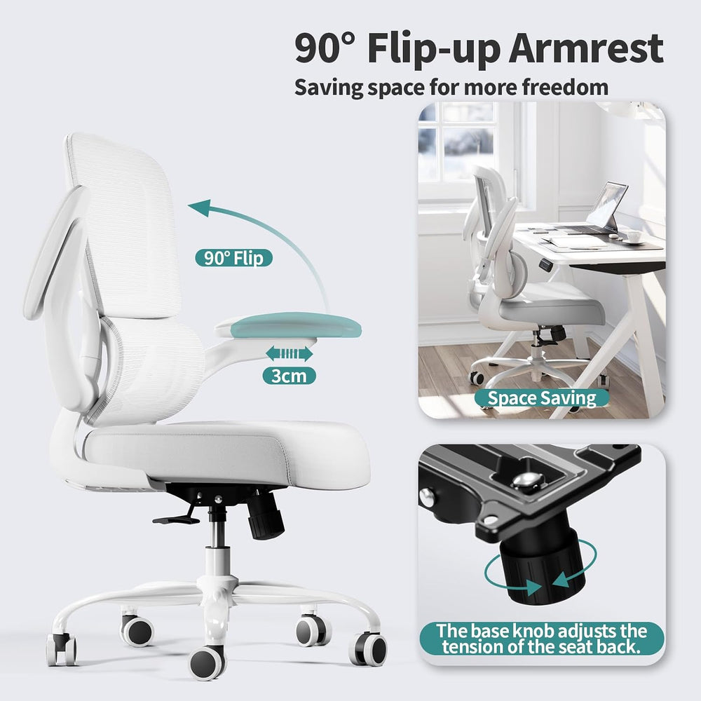 TRALT Office Chair - Ergonomic Desk Chair with Adjustable Lumbar Support, Mes...