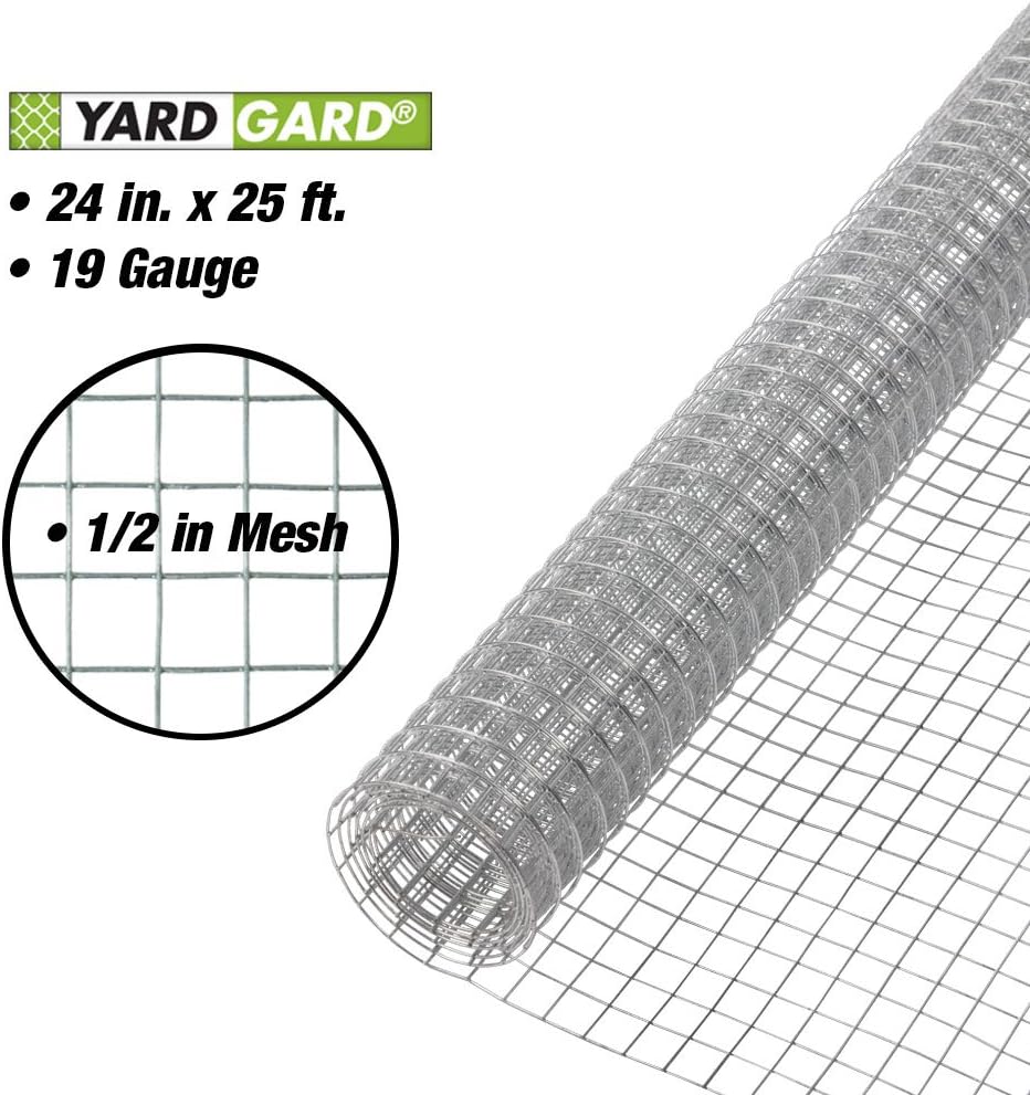 YARDGARD – 1/2 Inch Mesh Welded Wire Fence Hardware Cloth – 24 in. x 25 ft. 1...