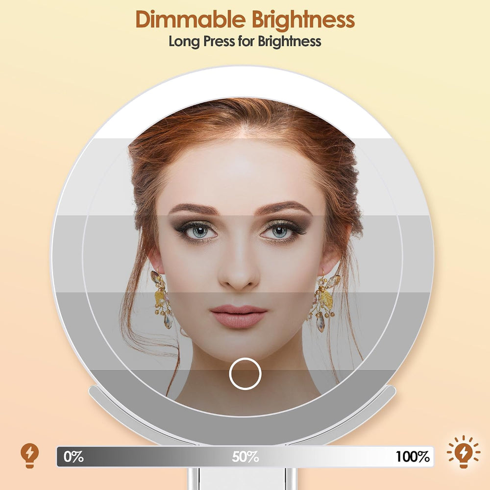 MIYADIVA Travel Makeup Mirror with Lights, Height Adjustable 30X/1X Double-Si...