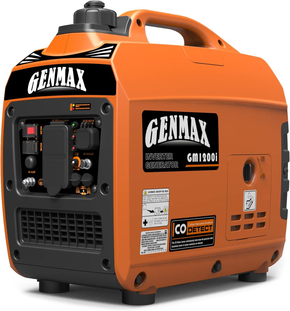 GENMAX Portable Generator，1200W Ultra-Quiet Gas Engine, EPA Compliant, Eco-Mo...