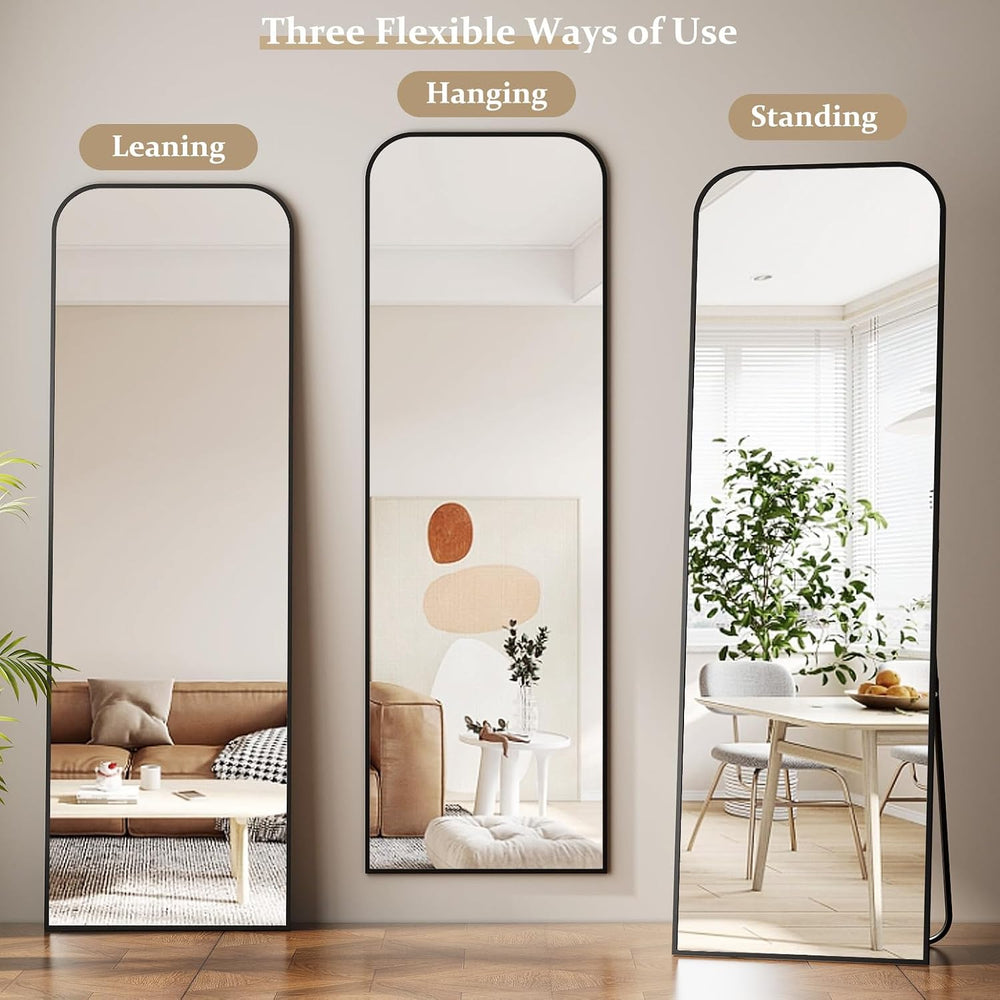 Full Length Mirror 56"x21" Arched Floor Standing Large Mirrors