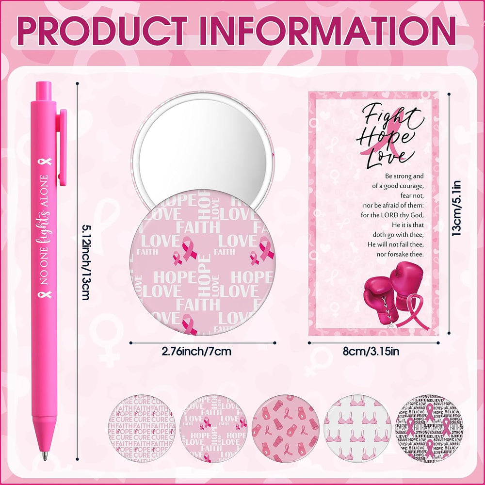 Pinkunn 75 Sets Breast Cancer Awareness Accessories Bulk Breast Cancer Gift f...