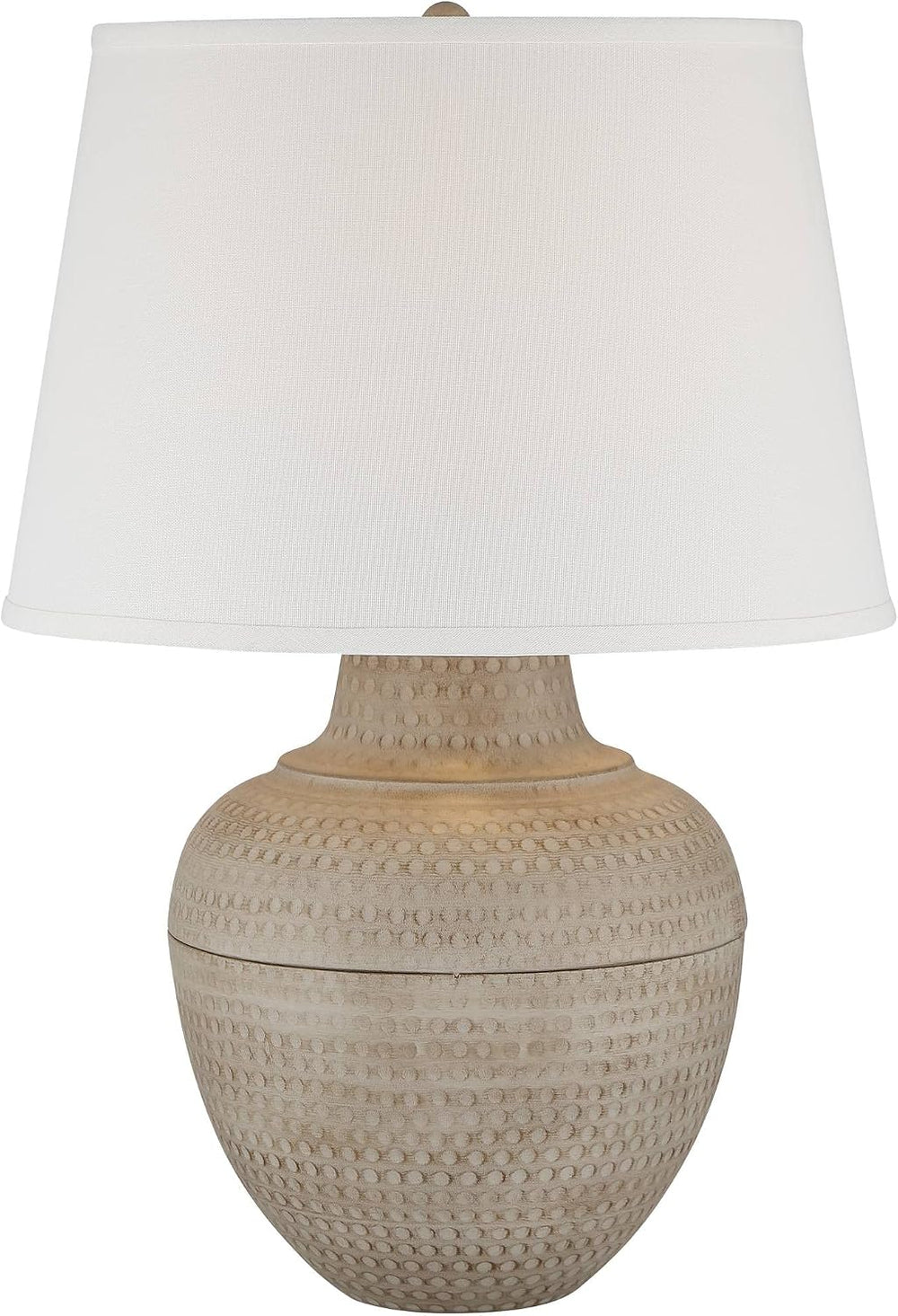 Regency Hill Brighton 27 1/4" Tall Table Lamp Hammered Beige Pot Farmhouse