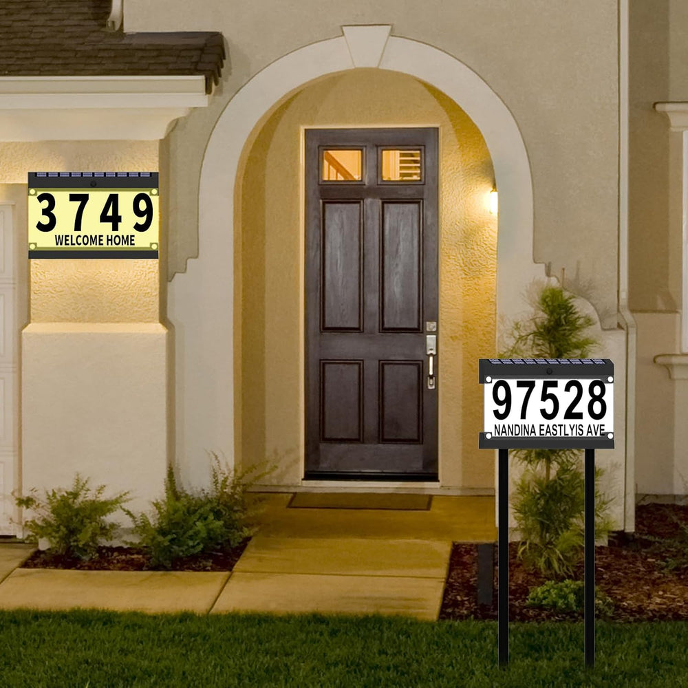 Acrylics Solar Address Numbers Sign for House with Double Stakes