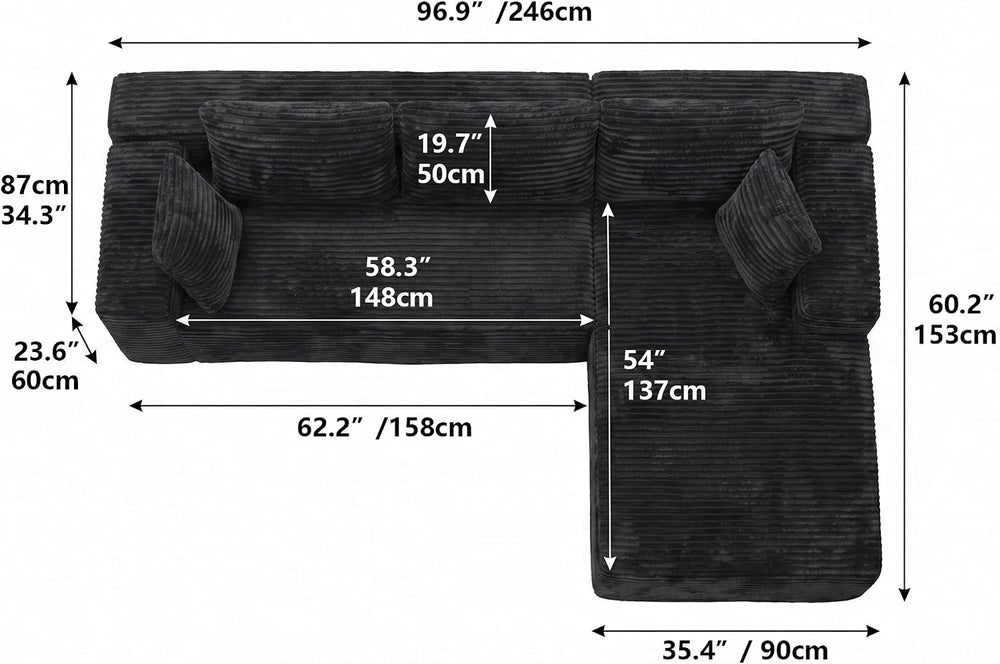 Boneless Couch Modular Sectional Sofa Cloud Couch