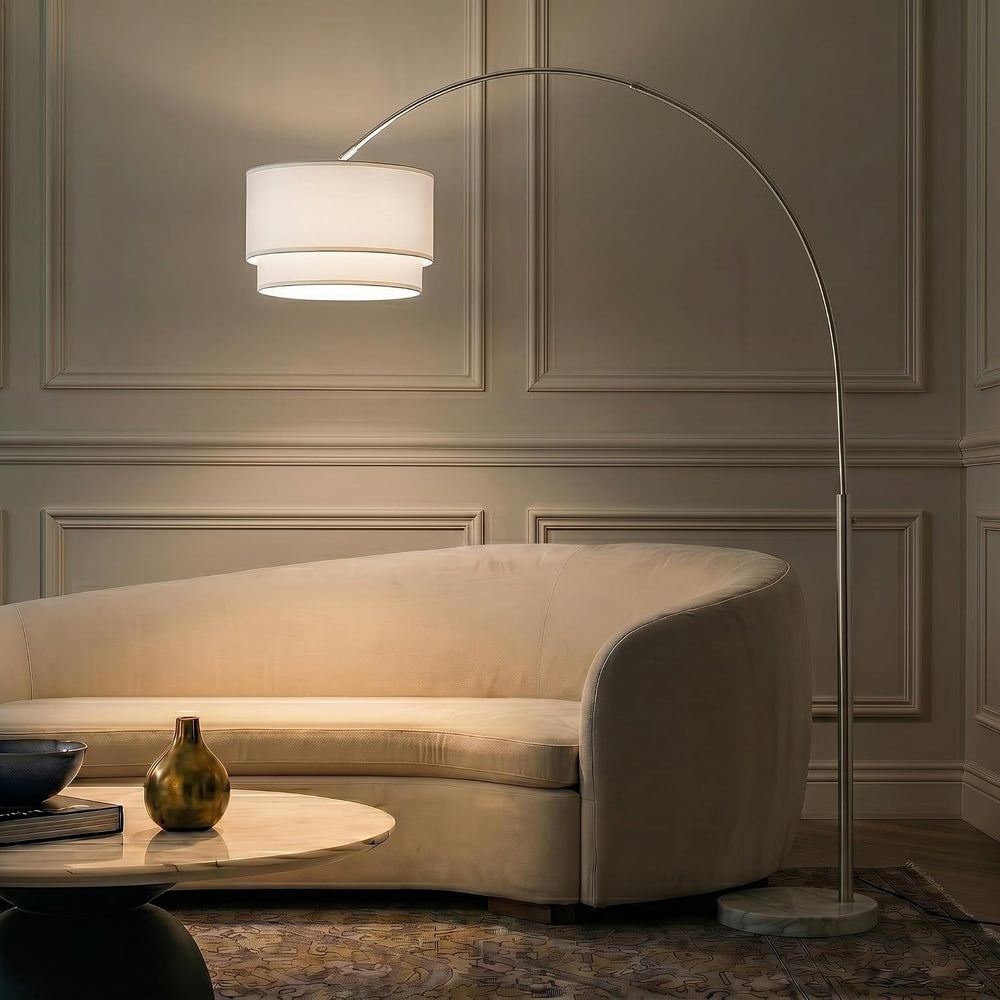 Brightech Mason Arc Floor Lamp - Modern Corner Standing Lamp with Unique Hang...