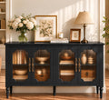 58" Sideboard Buffet Cabinet with Storage Adjustable Shelves, Black