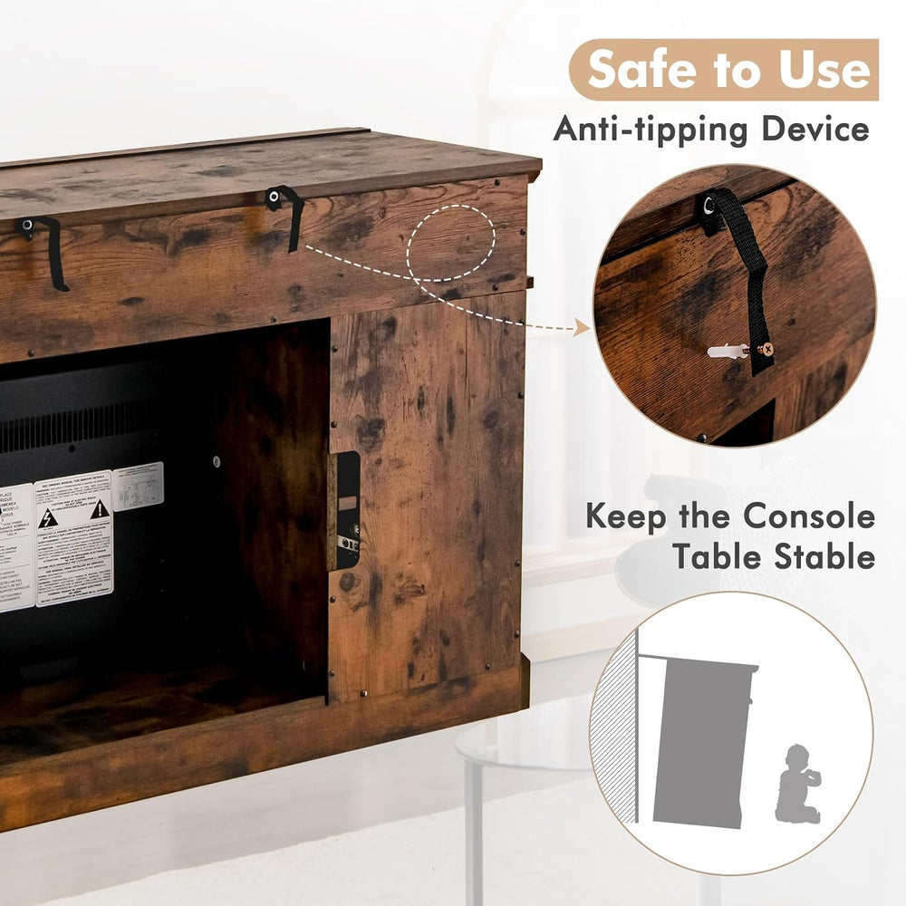 RELAX4LIFE Electric Fireplace TV Stand for TVs up to 55’’, TV Console Table w...