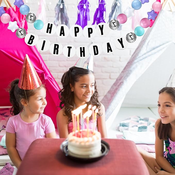 Giant Friendship Bracelet Garland Kit, DIY Birthday Banner with Letters Ball ...