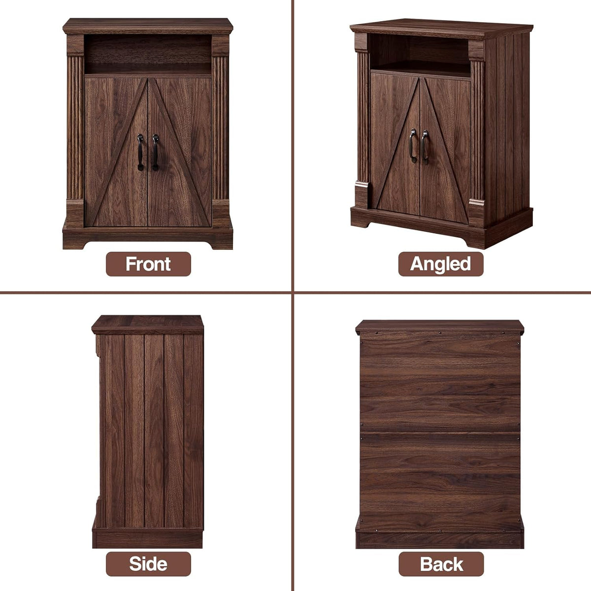 BuildHom 24" Farmhouse Storage Cabinet with Barn Doors, Coffee Bar Cabinet
