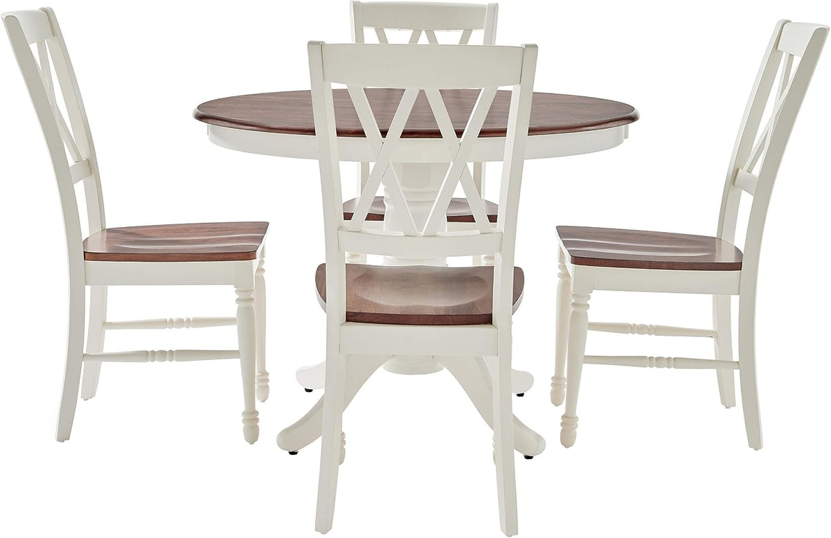 crosley furniture shelby 5-piece round dining set shown in use