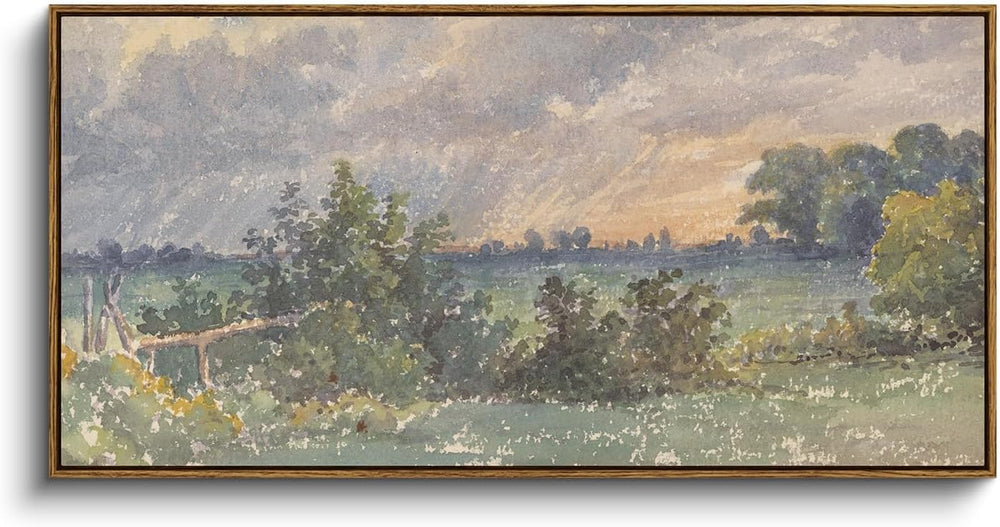 InSimSea Extra Large Framed Vintage Wall Art, Cloud under Sky Print,20x40In