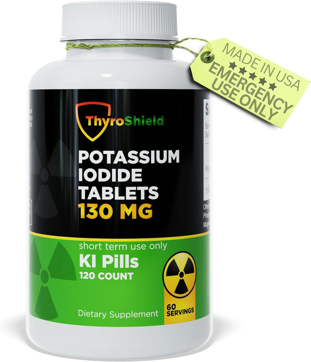 ThyroShield Potassium Iodide Tablets 130 mg | 120ct KI Tablets - Nuclear Radi...