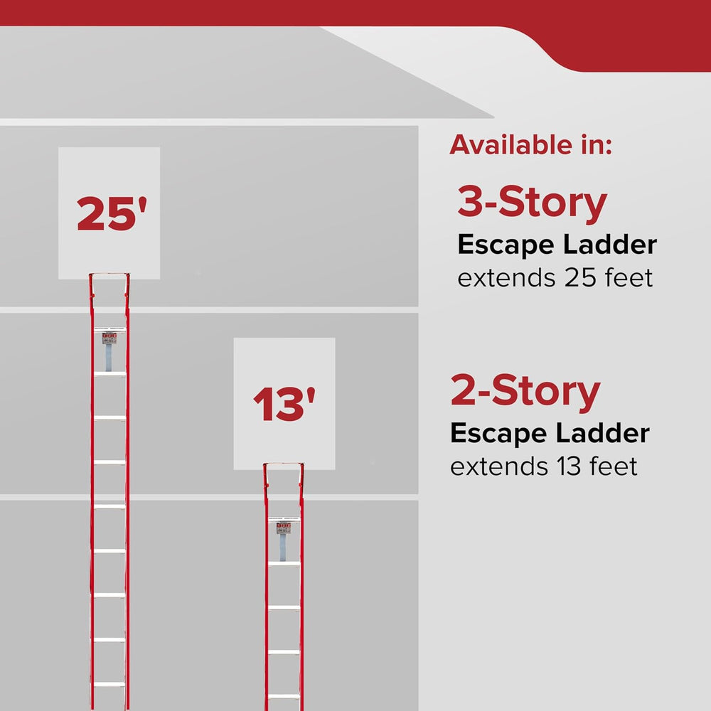 Kidde Fire Escape Ladder, 2-Story Rope Ladder, Extends to 13-Feet, Anti-Slip ...