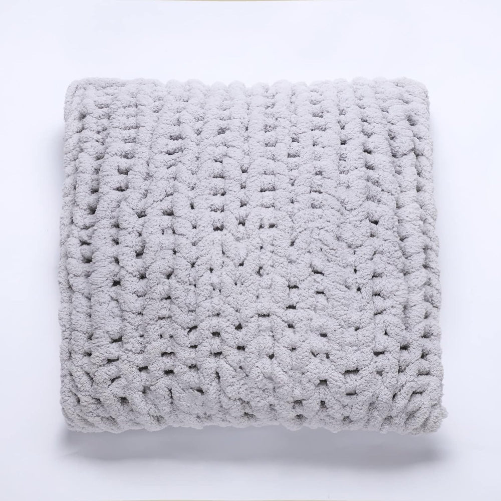 Grey Chunky Knit Throw Pillow Covers 1PC 18"×18"