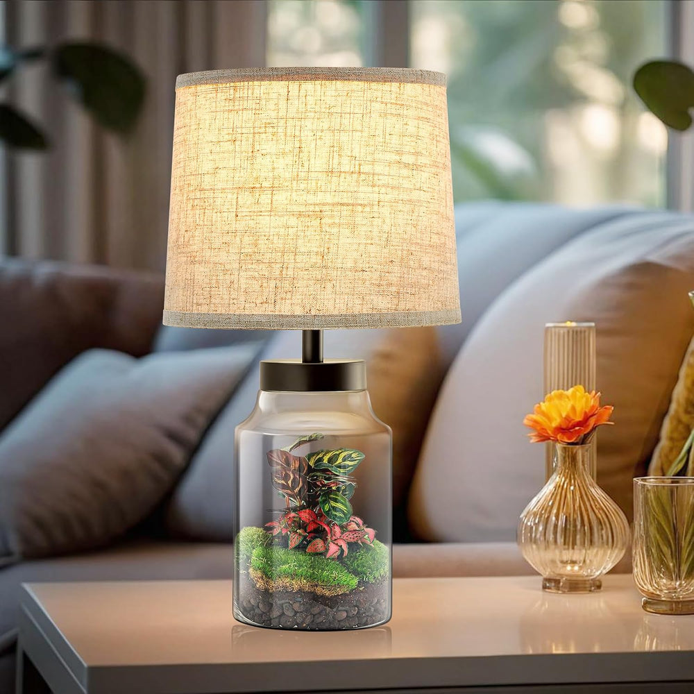 GyroVu Table Lamp Set, Fillable Table Lamp with Clear Glass
