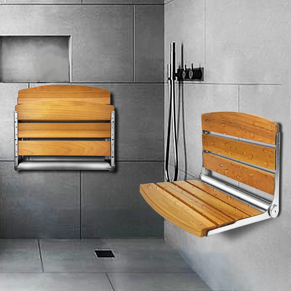 Folding Shower Seat Wall Mounted, 17.5''x13''x11'' Fo...