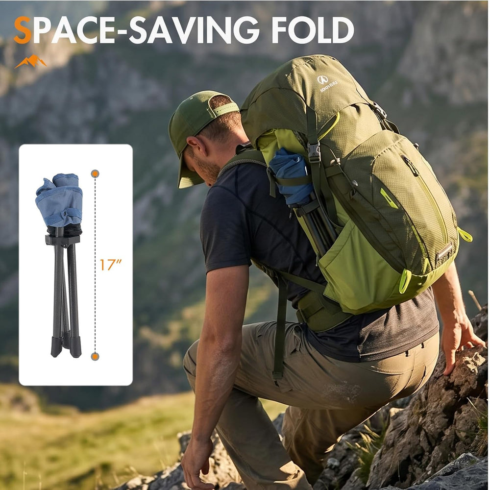 Portal Tall Folding Tripod Stool Portable Tripod Chair for Outdoor Camping