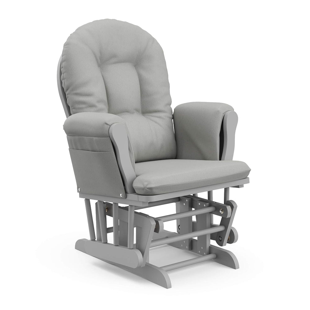 Storkcraft Premium Hoop Glider & Ottoman, Pebble Gray/Light Gray