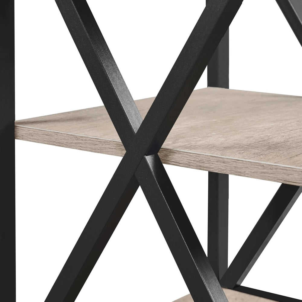 Yaheetech 3-Tier End Tables Living Room Set of 2, 16" Square Gray X-Frame