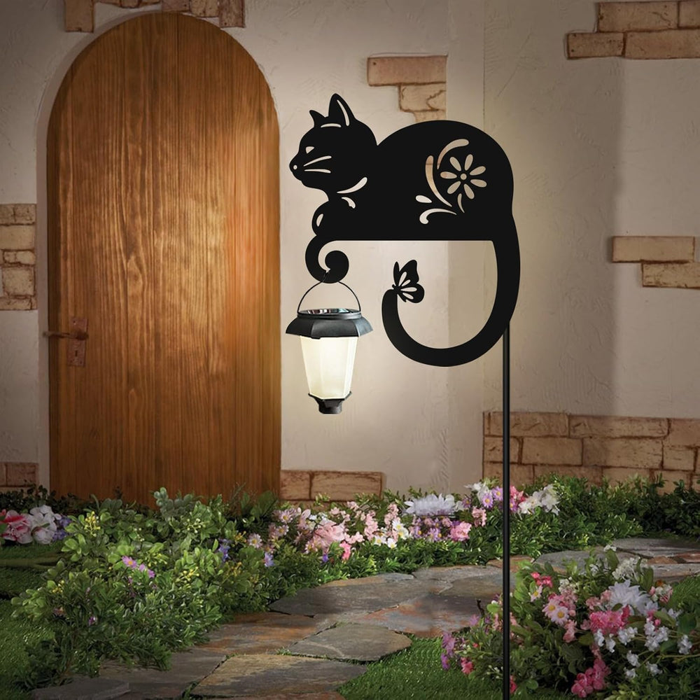 Cat Solar Lights Outdoor Garden,Black Cat Solar Lantern Yard Decor Stakes
