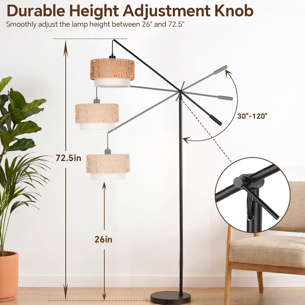 SUNMORY Floor Lamps for Living Room, Boho Standing Lamp with Remote Control