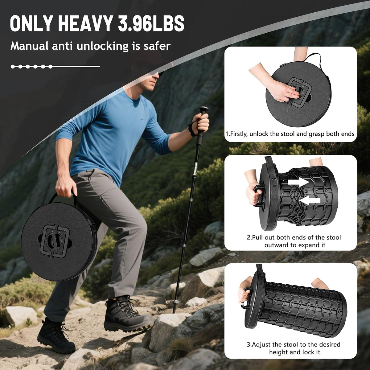 Upgraded Collapsible Stool, Portable Foldable Seats