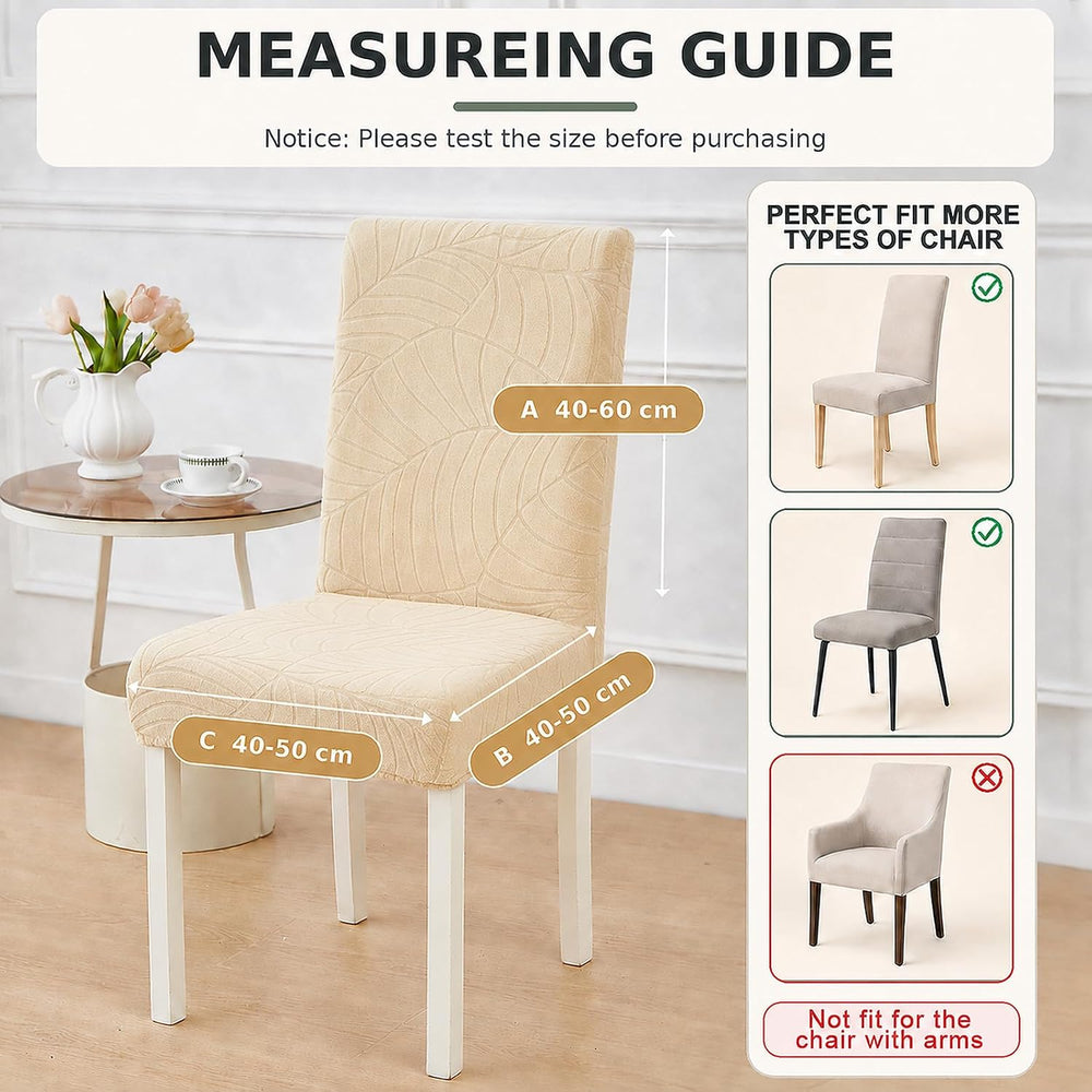 Dining Chair Covers 6 PCS Water Resistant Leaf Chair Slipcovers