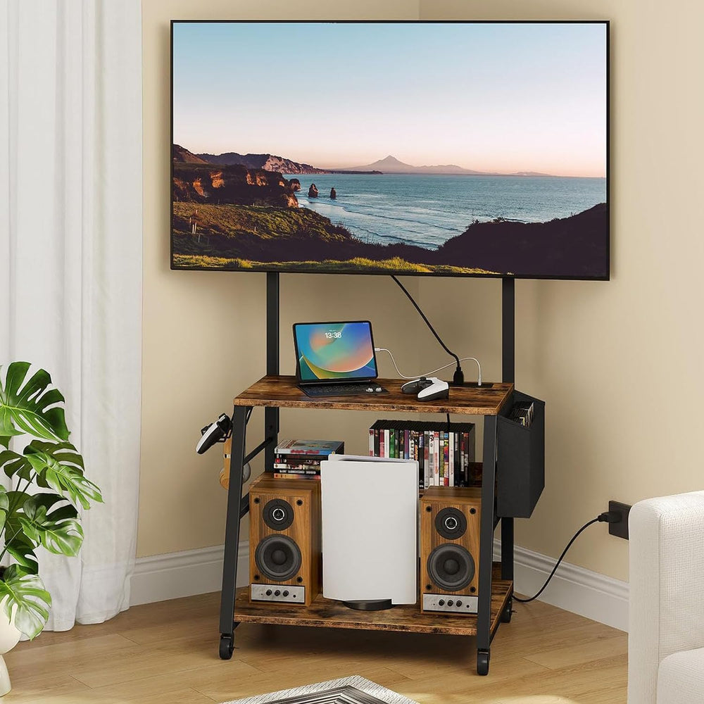 CHOEZON Rolling TV Stand with Mount and Storage, for up to 75 inch TVs
