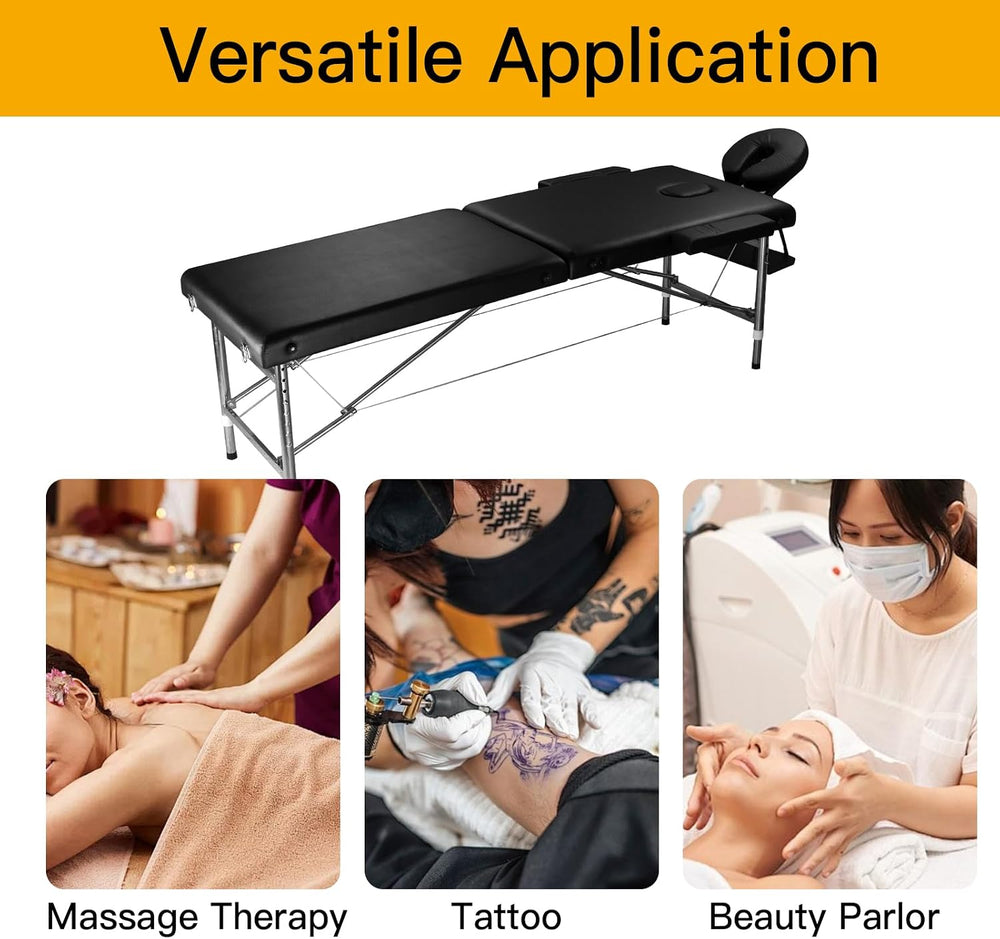 Massage Bed Portable Folding Massage Table 24" Wide Adjustable Tattoo Bed