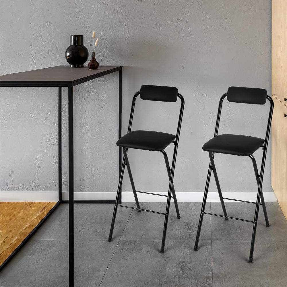 Thyle 1 Pcs Folding Bar Stool with Backrest Counter Height Seat,27.5 Inch