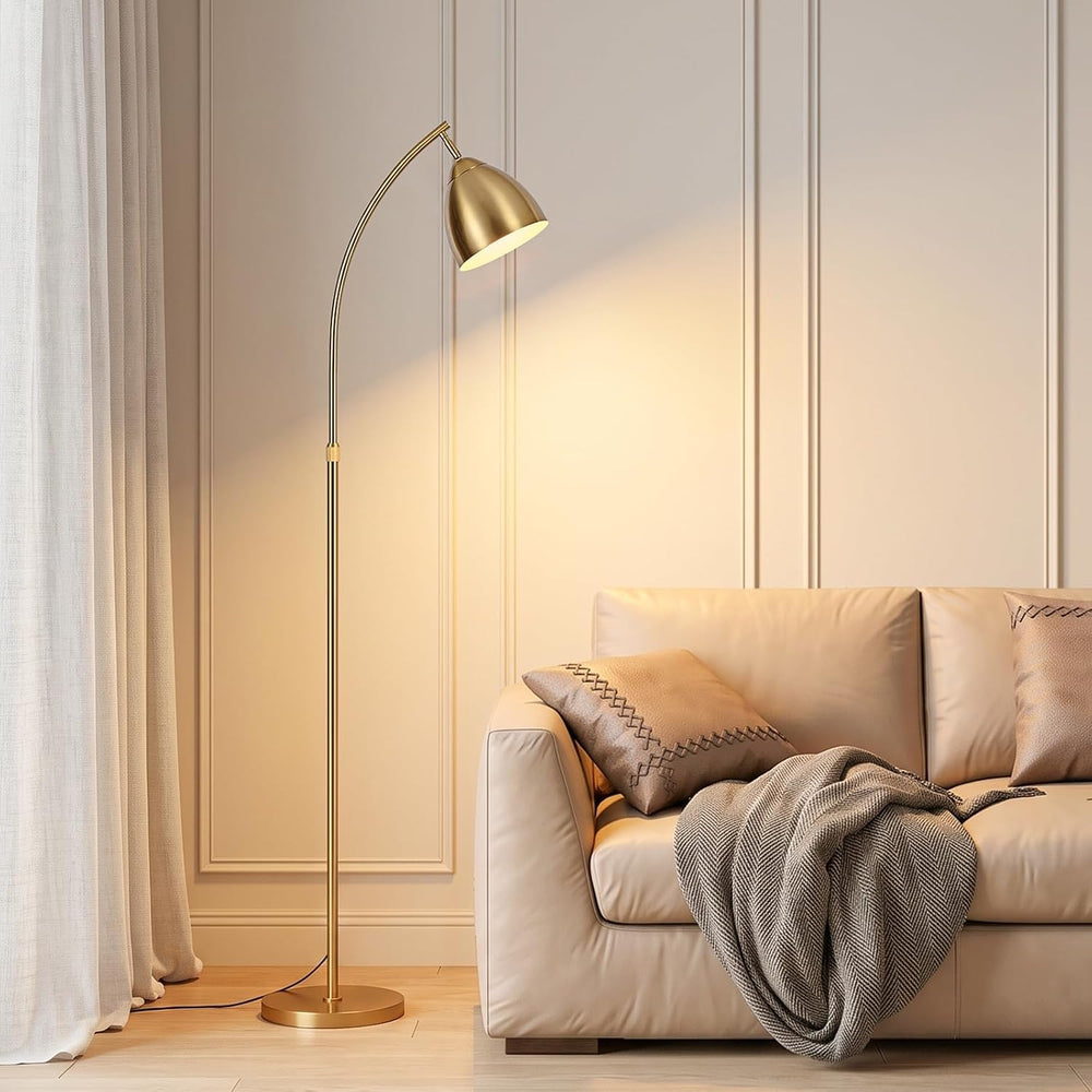 68" Gold Arc Floor Lamp with Iron Shade, Bulb Included