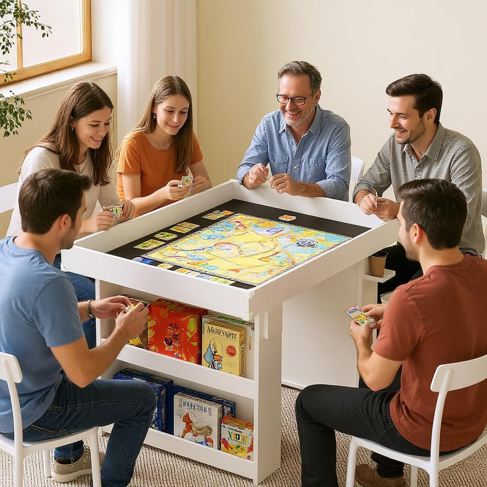Board Game Table w/ Removable Top, 2-in-1 Dining and Gaming Table for 4–6