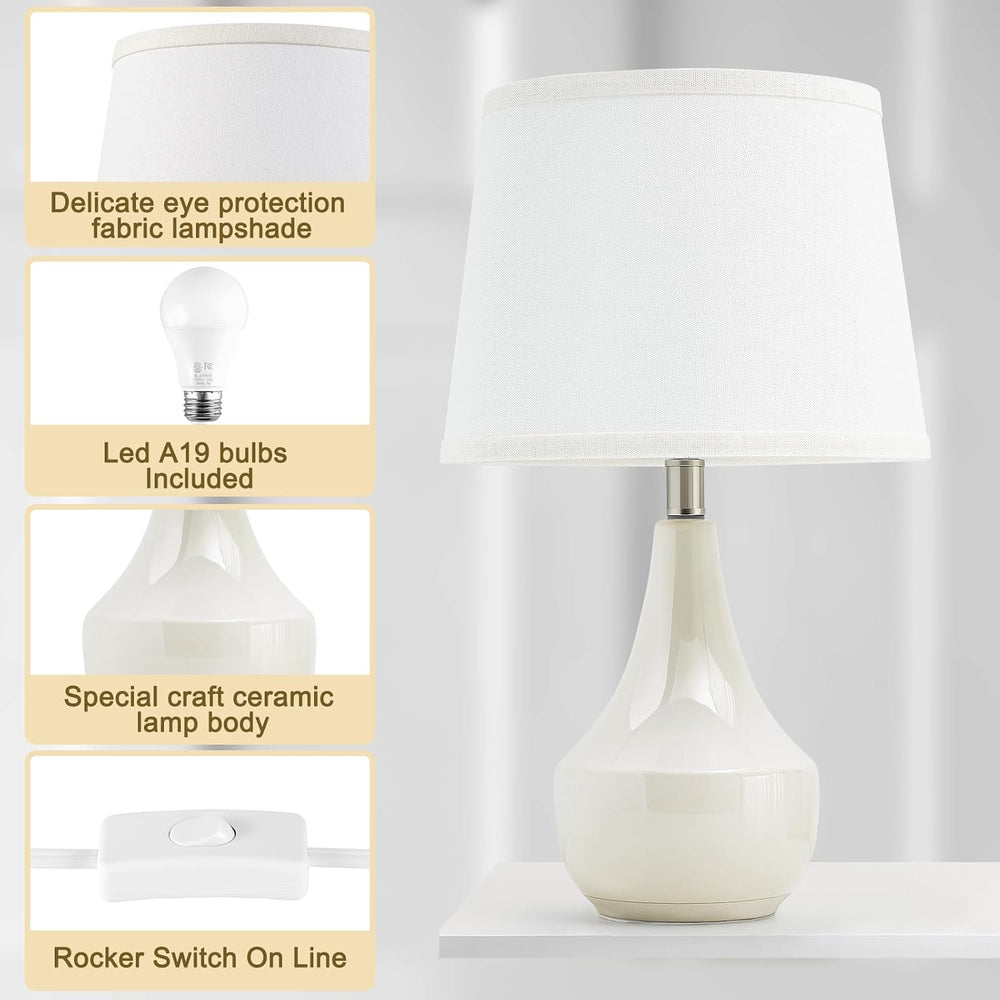 GyroVu 18" Table Lamp Set of 2, Ceramic Table Lamp Classic Beside Lamps ...