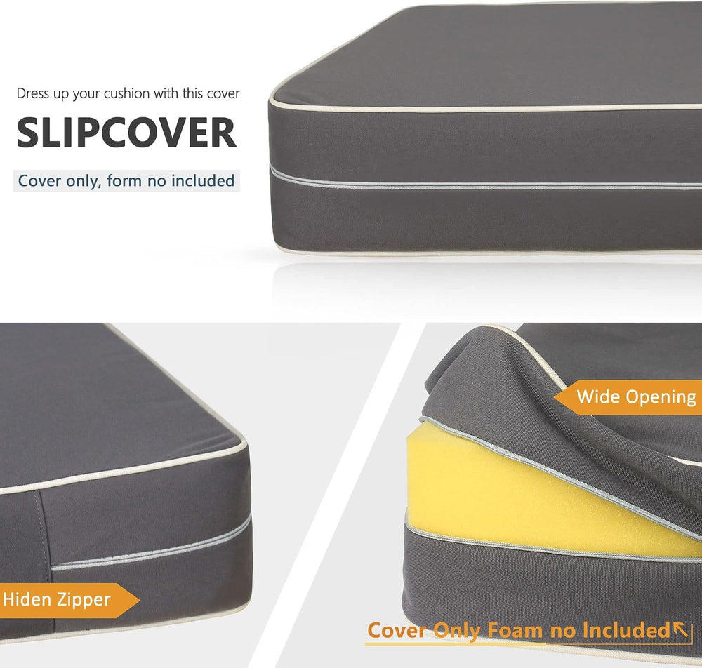 Porch Shield Patio Seat Cushion Covers 4 Packs, 21"x21"x4", Da...