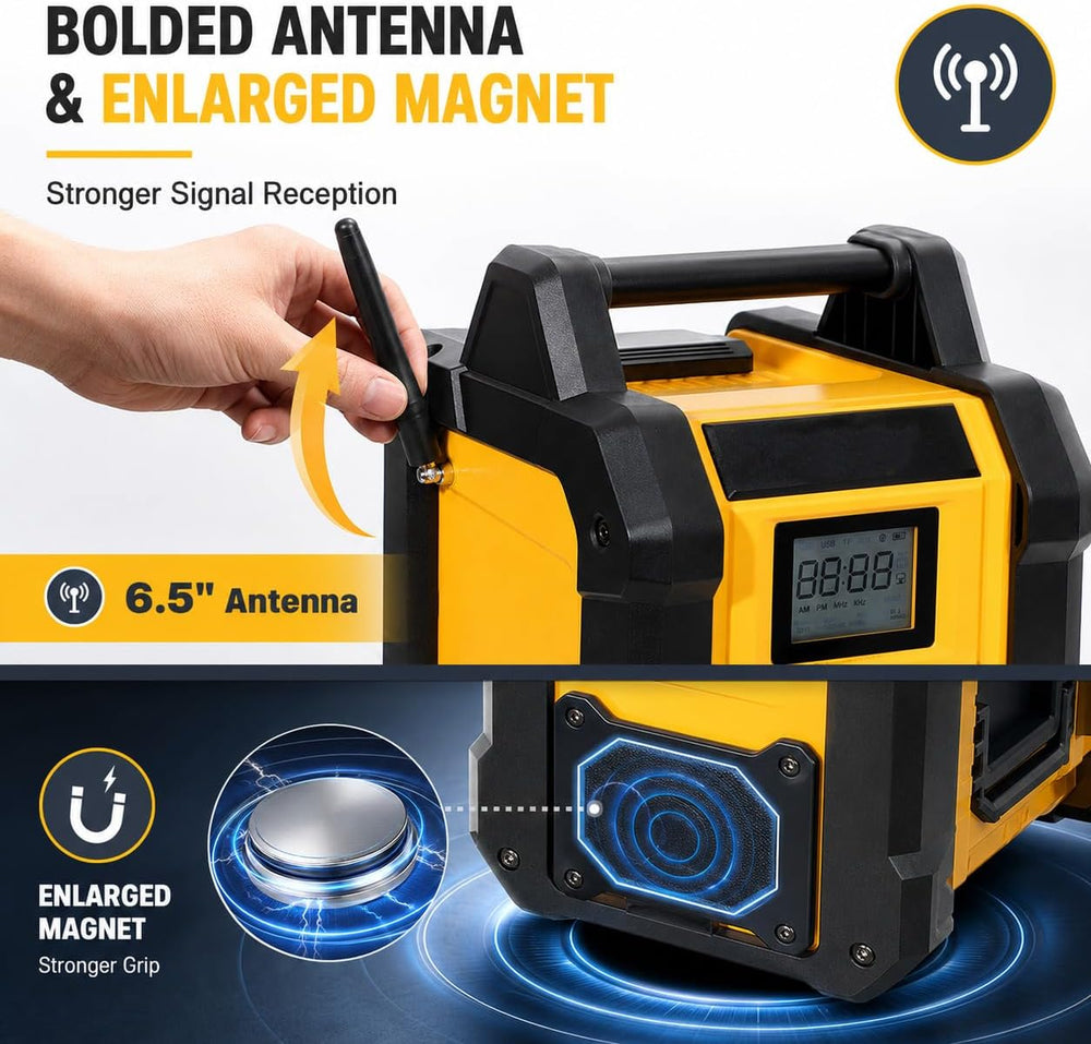 Jobsite AM/FM Radio Speaker Compatible with 20V MAX Battery