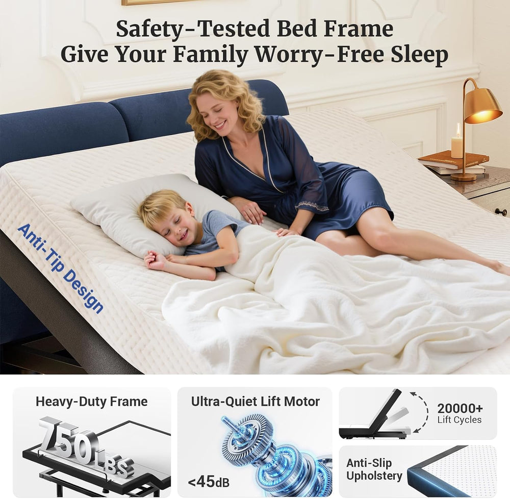 Tami Tami T600 Adjustable Bed Frame Split King Size with Remote & Massage...