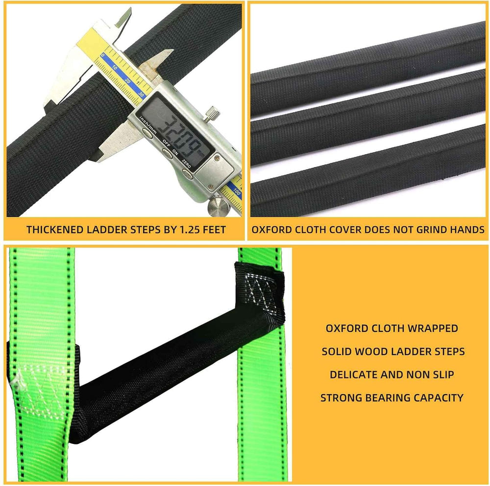 Emergency Fire Escape Ladder,Flame Resistant Safety Rope Ladder with Hooks 13...