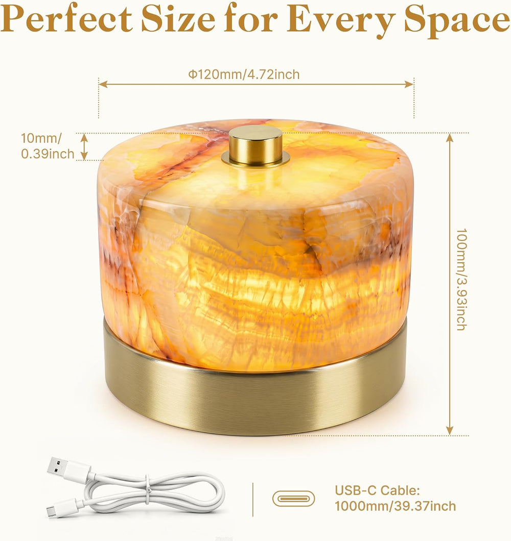 ShineTech Natural Marble Cordless Touch Dimmable Table Lamp Night Light
