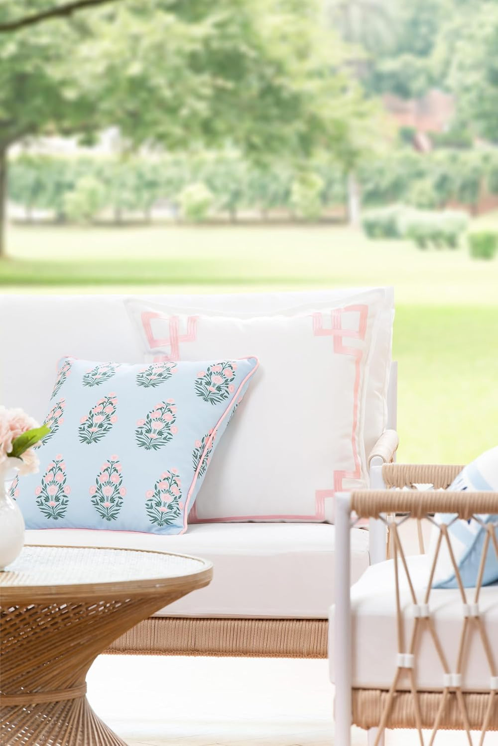 Hofdeco Premium Coastal Patio Indoor Outdoor Throw Pillow Cover Only, 20&quot...
