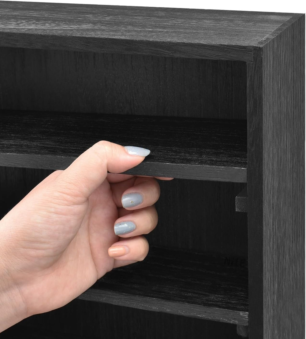 Ikee Design Wall-Mount Wooden Display Shelf with 5 Adjustable Shelves (