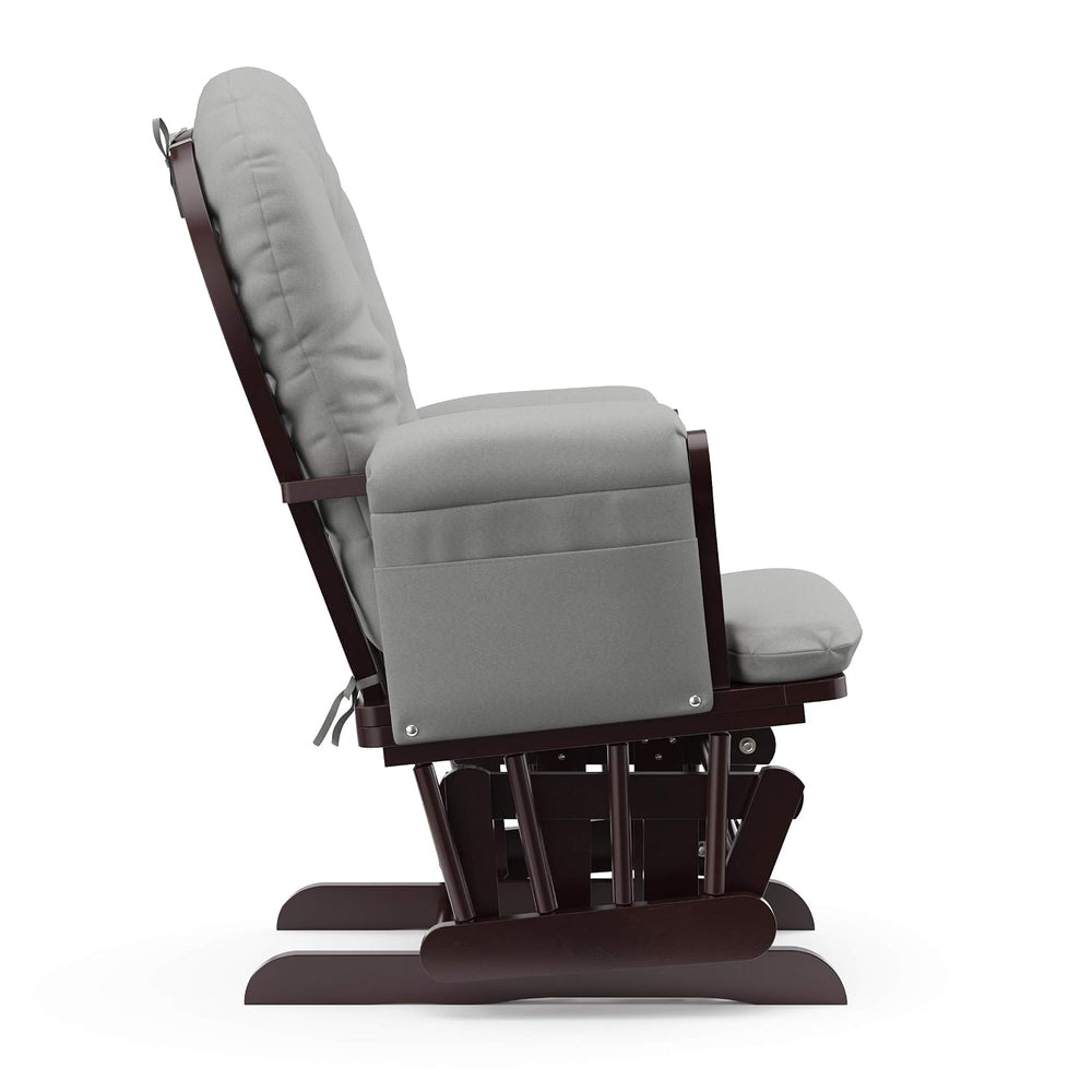 Storkcraft Premium Hoop Glider & Ottoman, Espresso/Light Gray