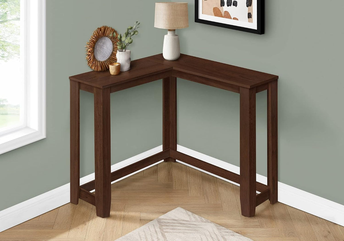Accent Table, Console, Entryway, Narrow, Corner, Living Room, Bedroom, Brown Laminate, Contemporary, Modern