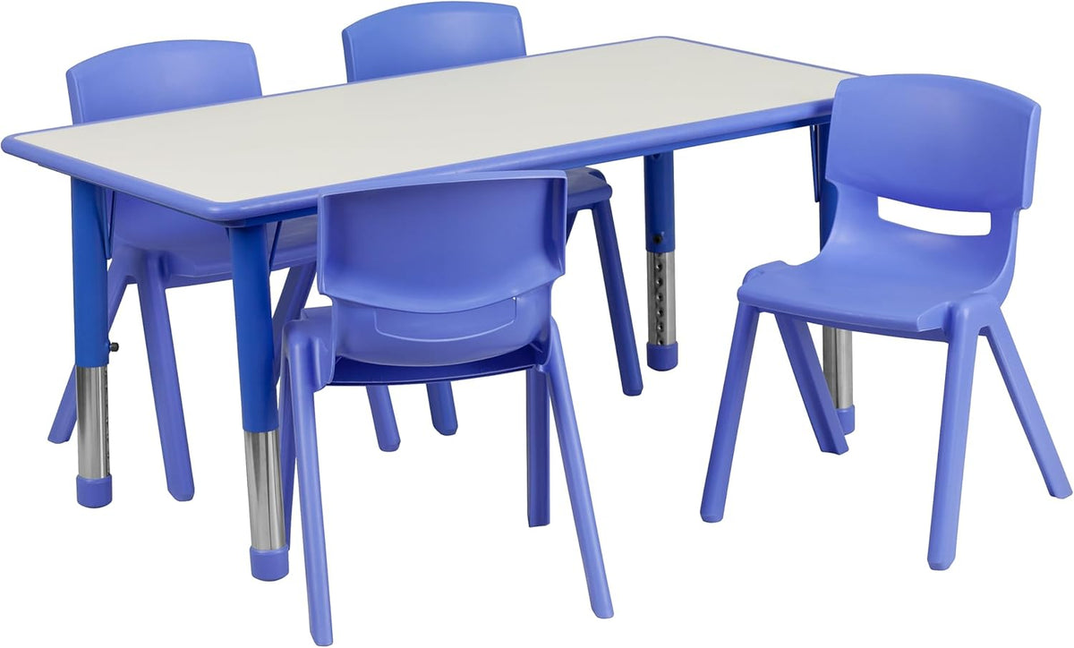 flash furniture emmy 23.625''w x 47.25''l rectangular blue shown in use