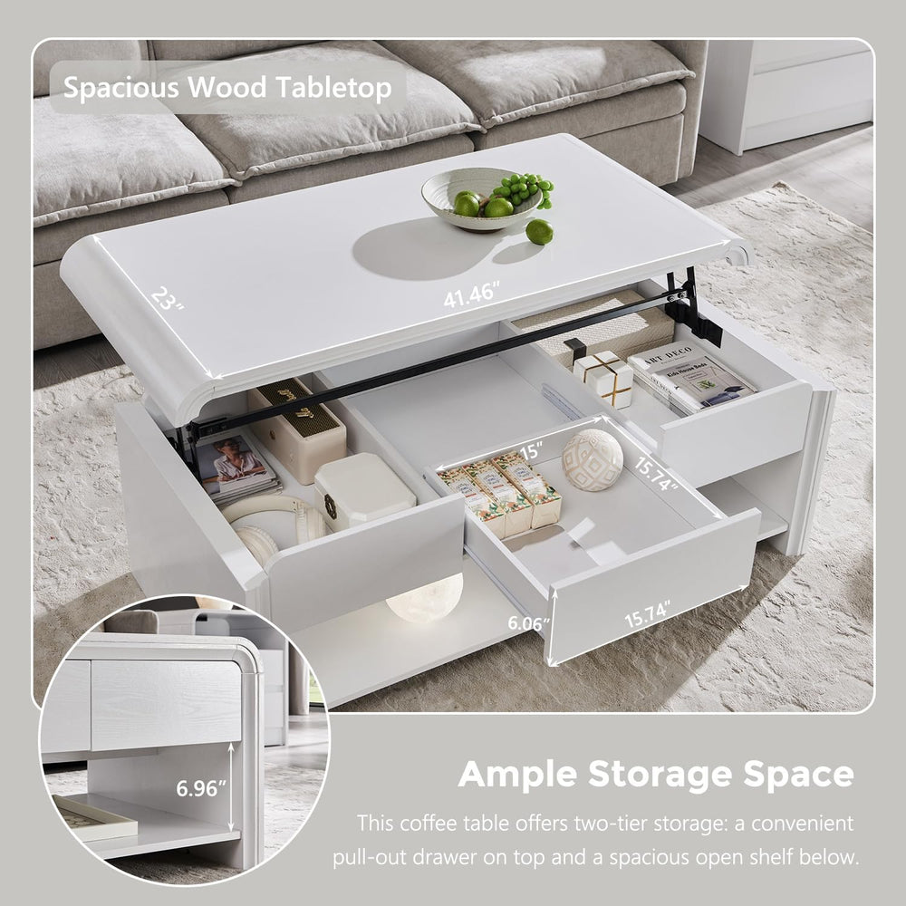 Aitjunz 47" Lift Top Coffee Table with Storage, Modern Coffee Table with...