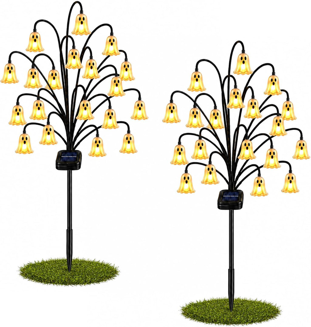 Outdoor Halloween Decorations, Solar Ghost Stake Lights for Yard