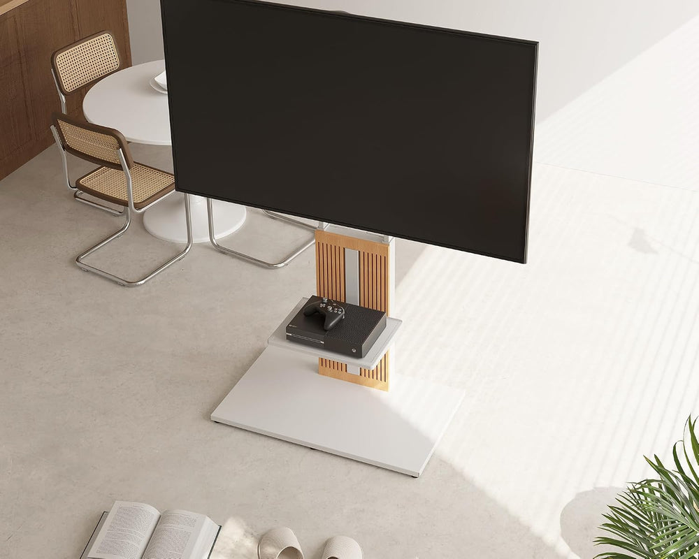 FITUEYES Storage Shelf Designed for Zen/Cantor Series Floor TV Stand, White