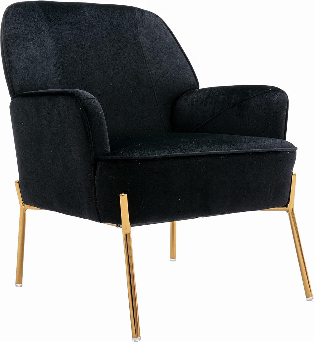 Comfy Velvet Accent Chair with Glam Metal Legs for Dining Room Bedroom Living...